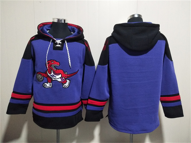 Men's Toronto Raptors Blank Purple Lace-Up Pullover Hoodie